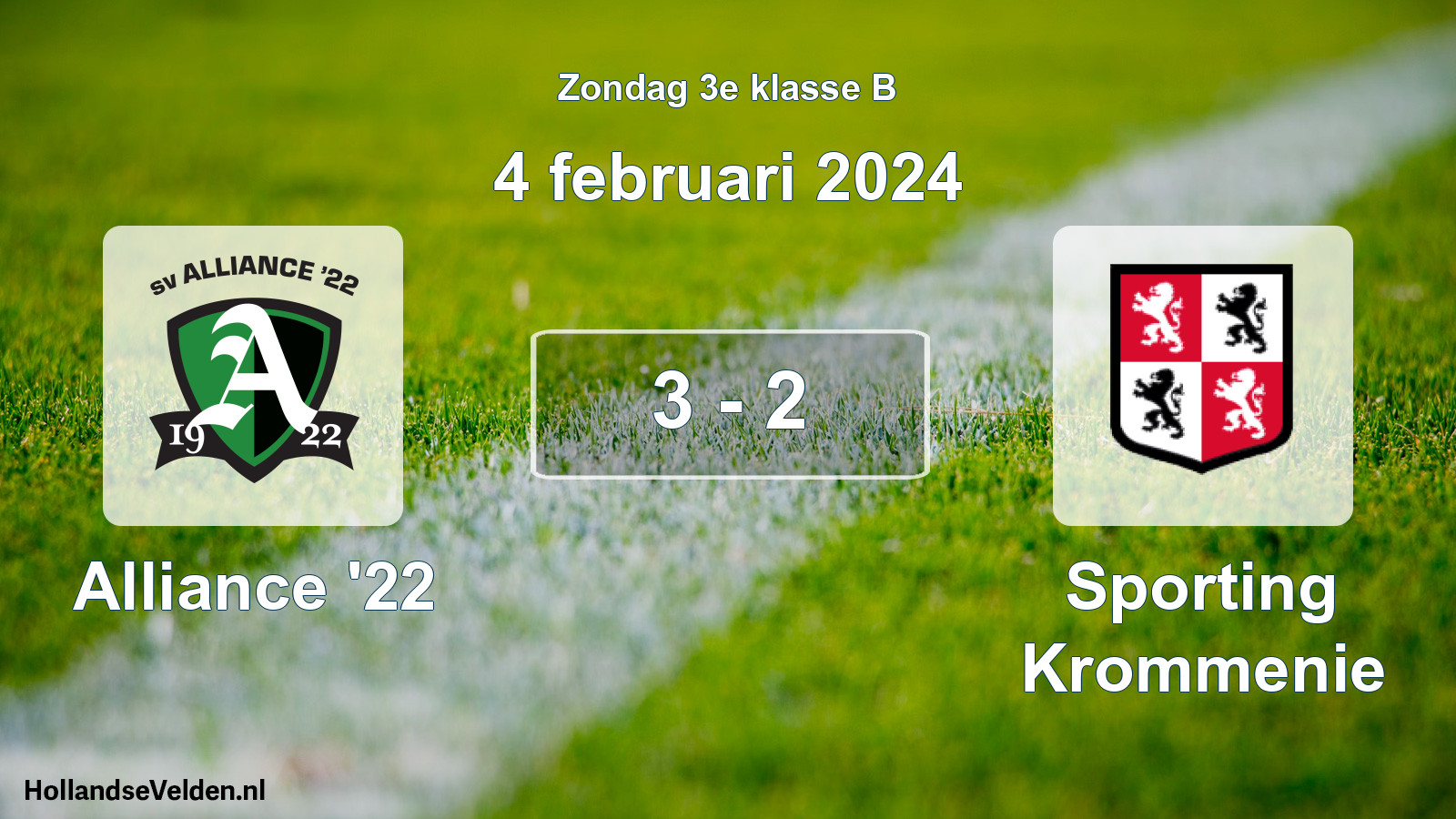Total number of matches played: Alliance '22 - Sporting Krommenie 3 - 2 (4 February 2024)