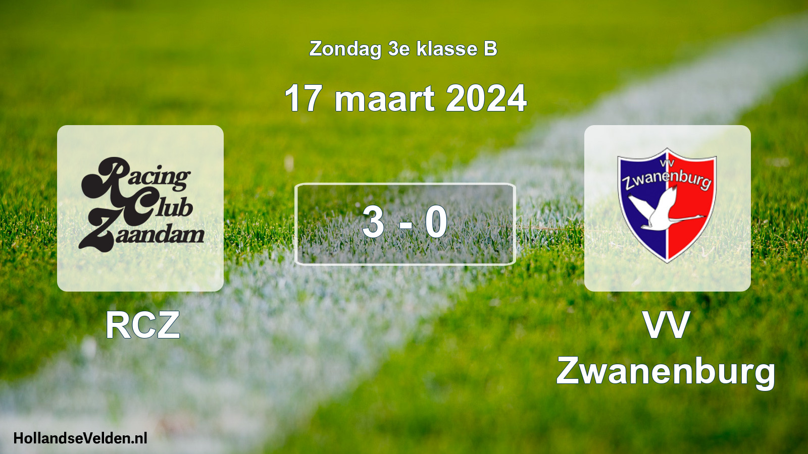 Total number of matches played: RCZ - VV Zwanenburg 3 - 0 (17 March 2024)