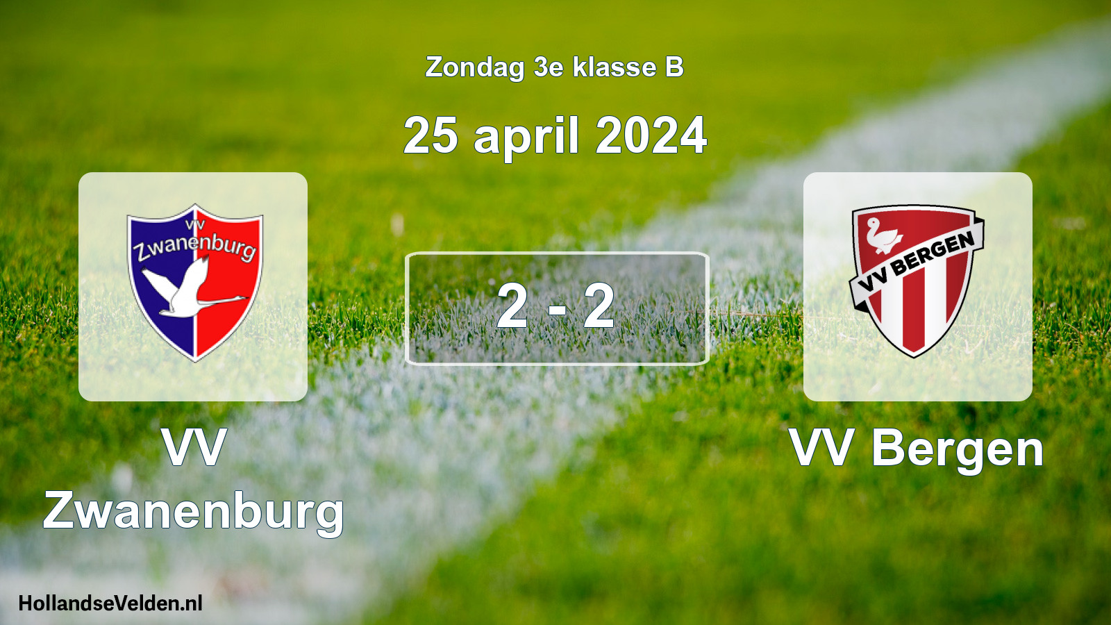 Total number of matches played: VV Zwanenburg - VV Bergen 2 - 2 (25 April 2024)