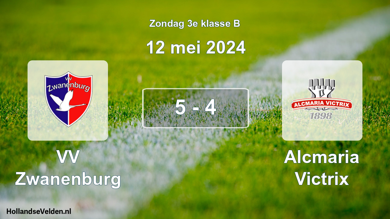 Total number of matches played: VV Zwanenburg - Alcmaria Victrix 5 - 4 (12 May 2024)