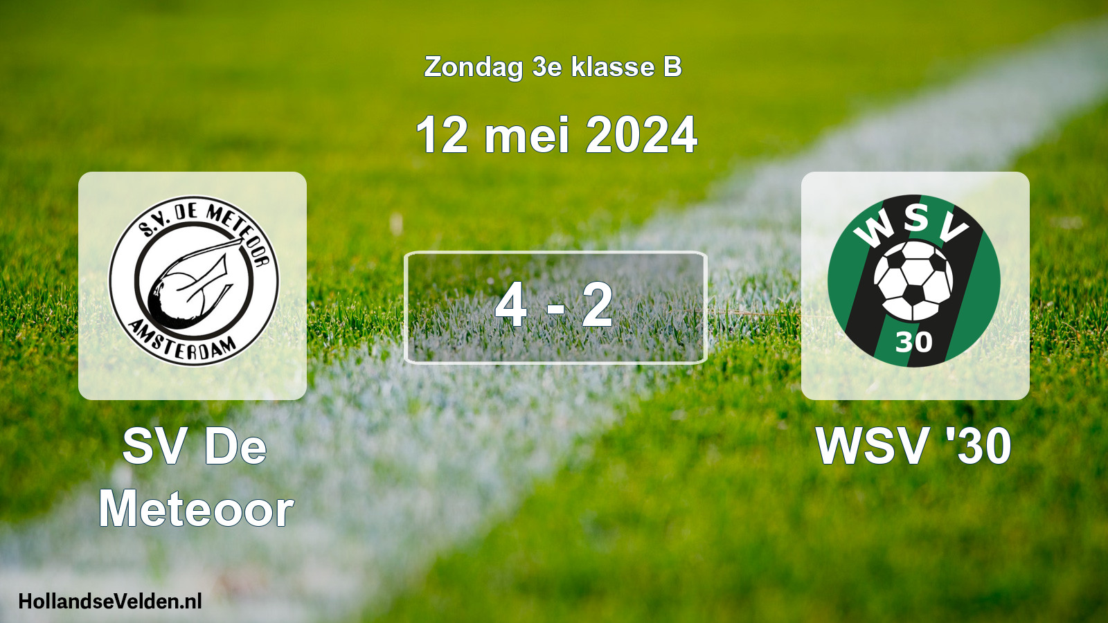 Total number of matches played: SV De Meteoor - WSV '30 4 - 2 (12 May 2024)