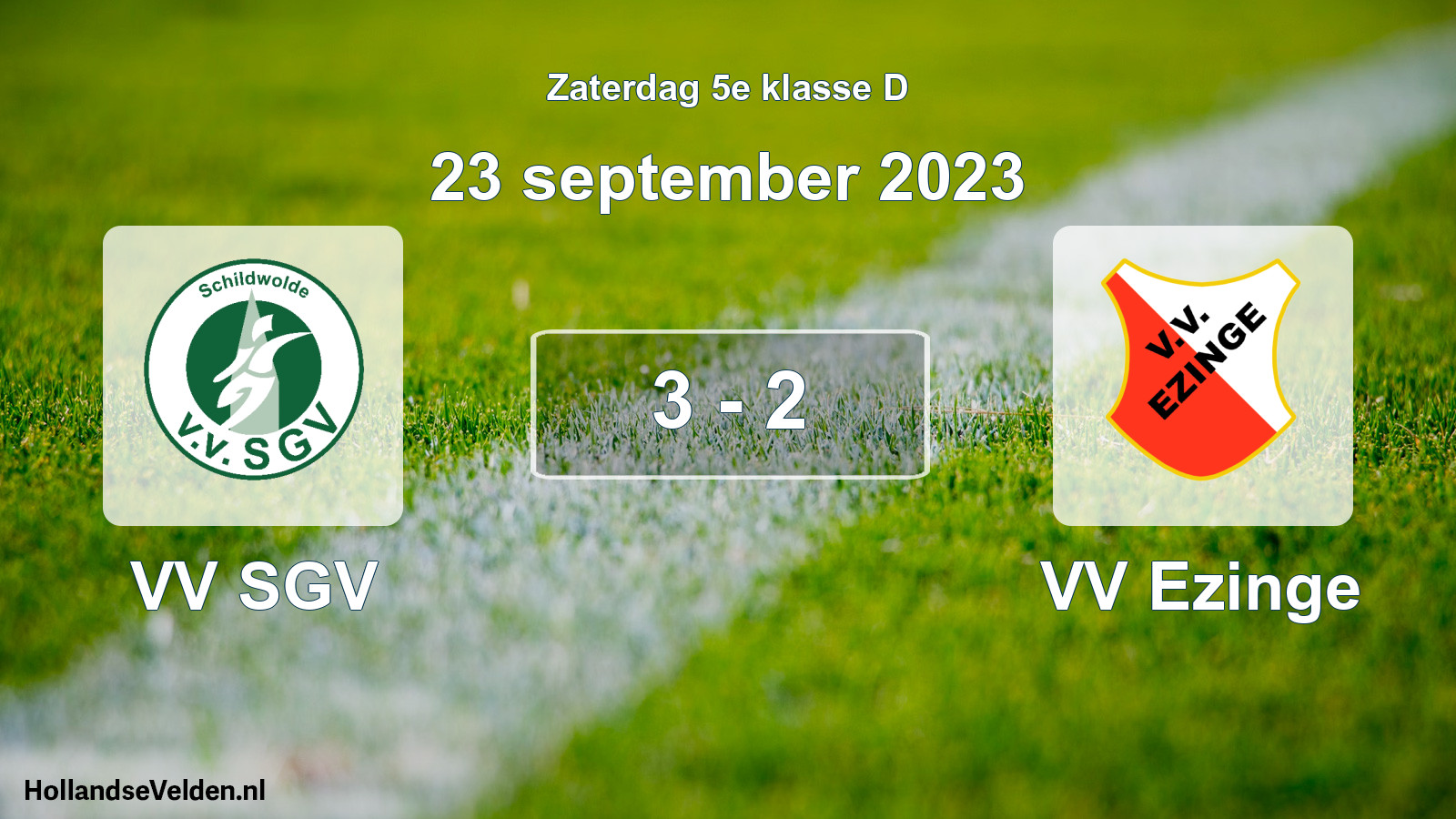 Total number of matches played: VV SGV - VV Ezinge 3 - 2 (23 September 2023)