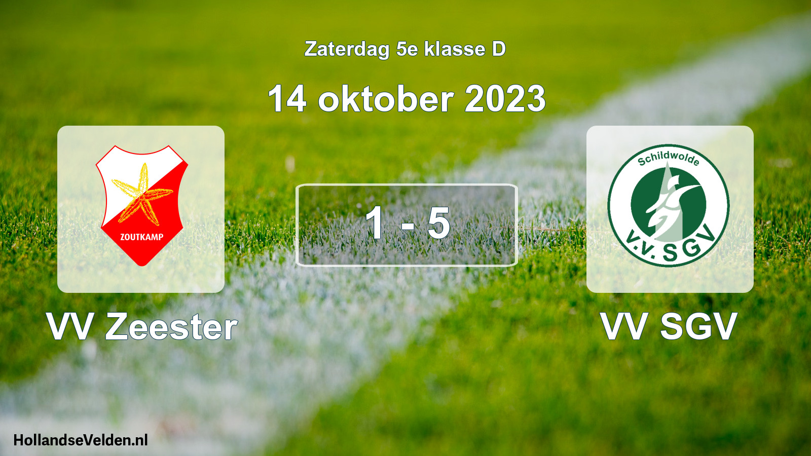 Total number of matches played: VV Zeester - VV SGV 1 - 5 (14 October 2023)