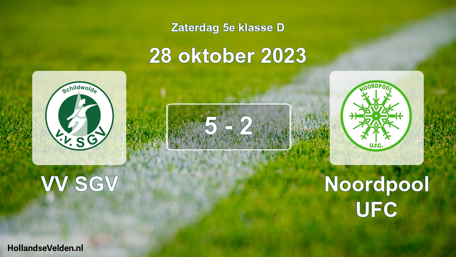 Total number of matches played: VV SGV - Noordpool UFC 5 - 2 (28 October 2023)