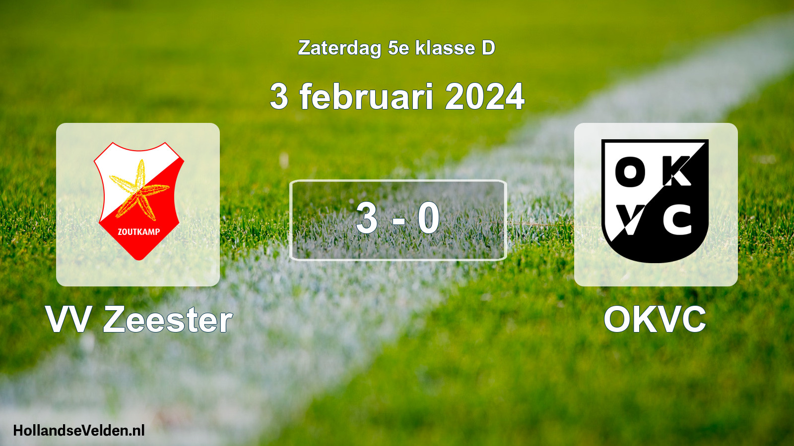 Total number of matches played: VV Zeester - OKVC 3 - 0 (3 February 2024)