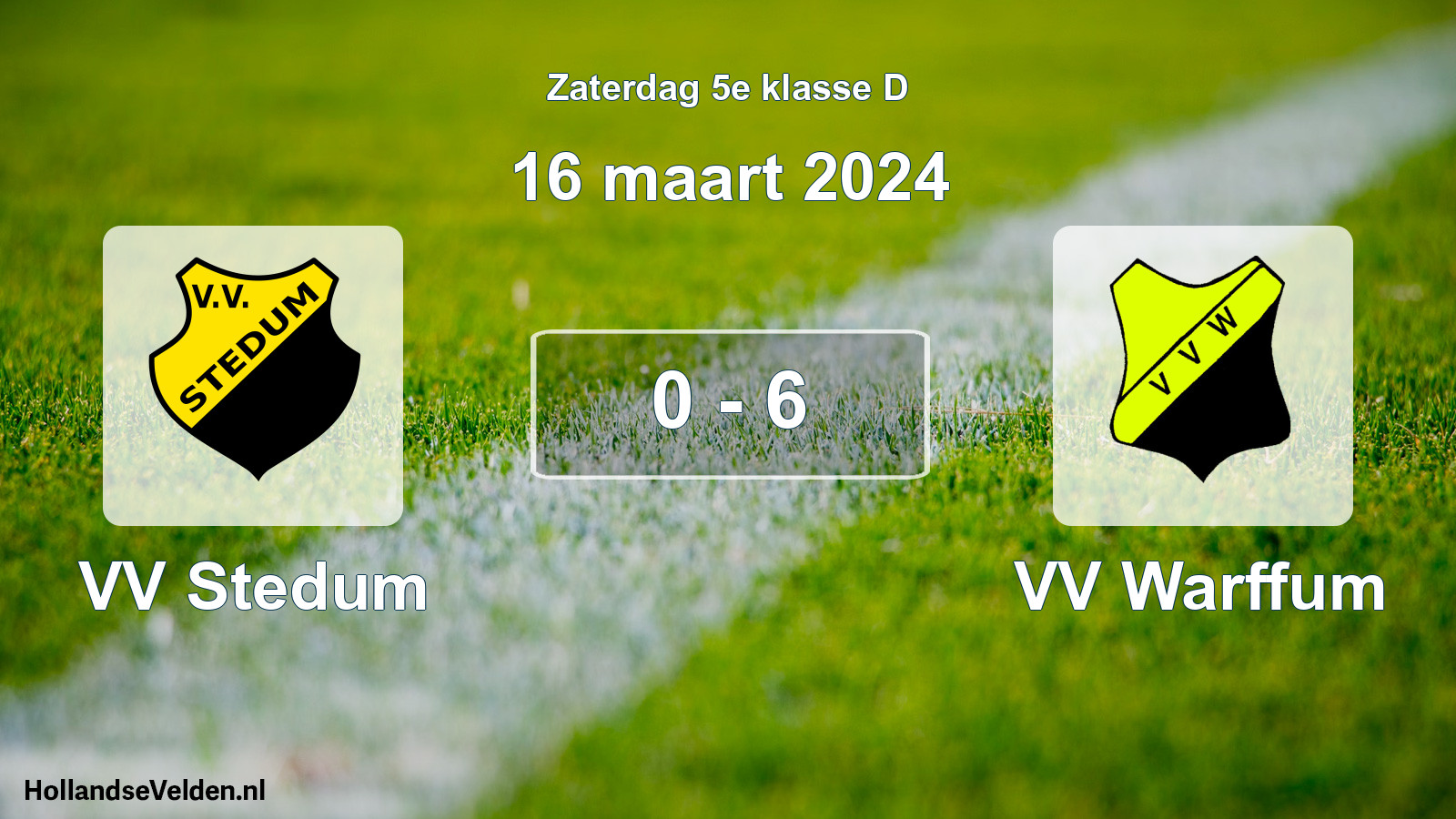 Total number of matches played: VV Stedum - VV Warffum 0 - 6 (16 March 2024)