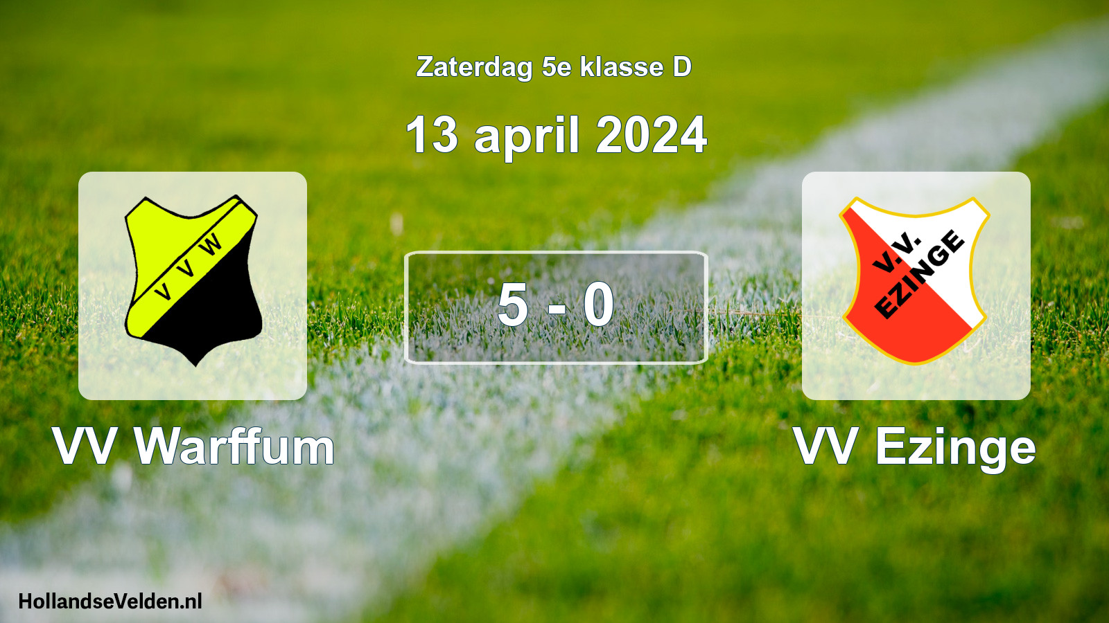 Total number of matches played: VV Warffum - VV Ezinge 5 - 0 (13 April 2024)