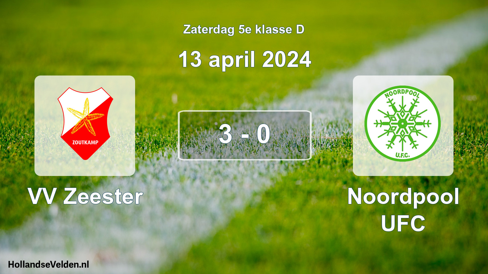 Total number of matches played: VV Zeester - Noordpool UFC 3 - 0 (13 April 2024)
