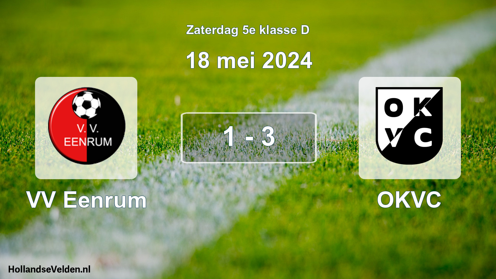 Total number of matches played: VV Eenrum - OKVC 1 - 3 (18 May 2024)