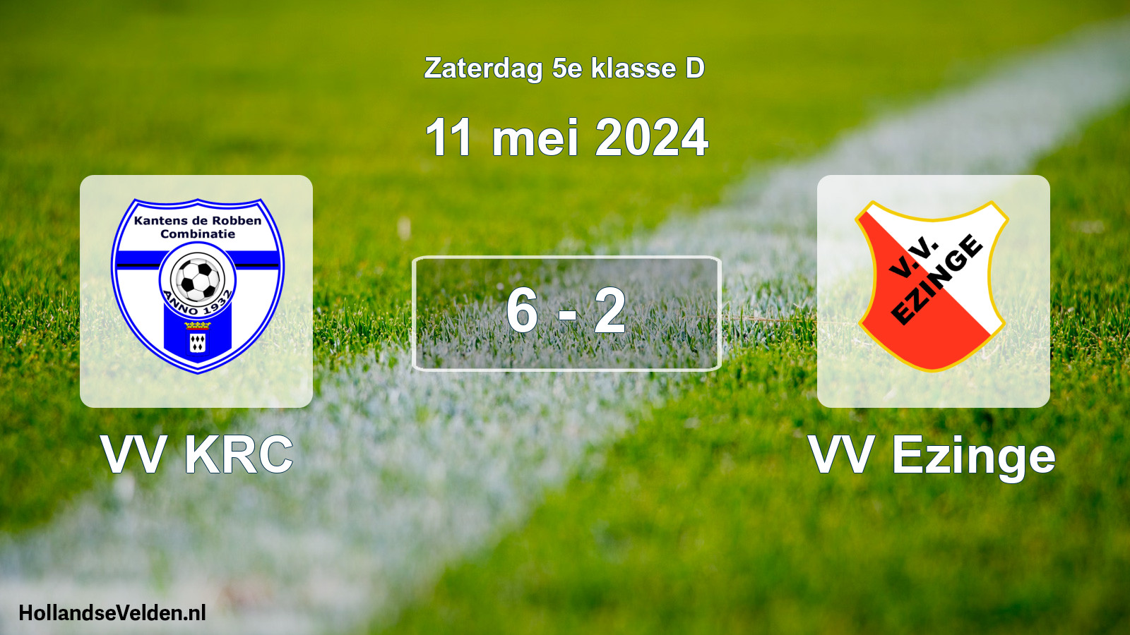 Total number of matches played: VV KRC - VV Ezinge 6 - 2 (11 May 2024)