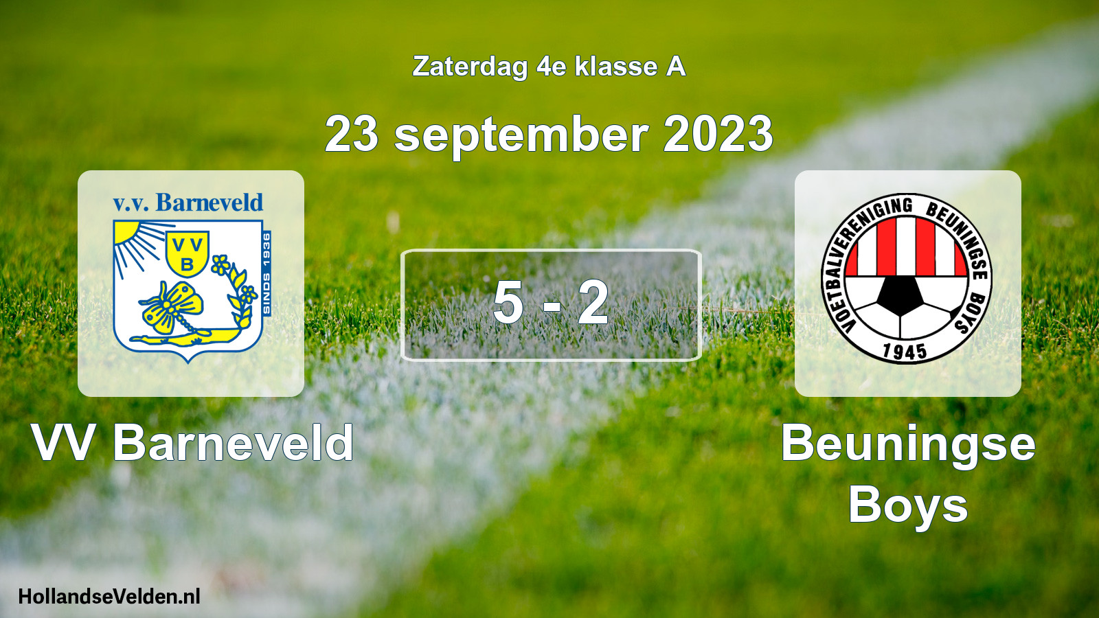 Total number of matches played: VV Barneveld - Beuningse Boys 5 - 2 (23 September 2023)
