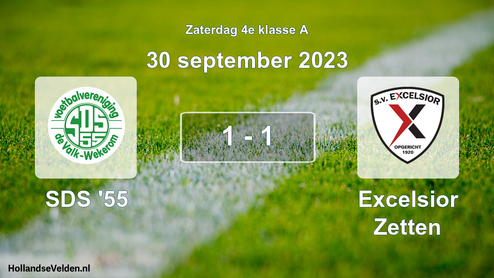 Total number of matches played: SDS '55 - Excelsior Zetten 1 - 1 (30 September 2023)