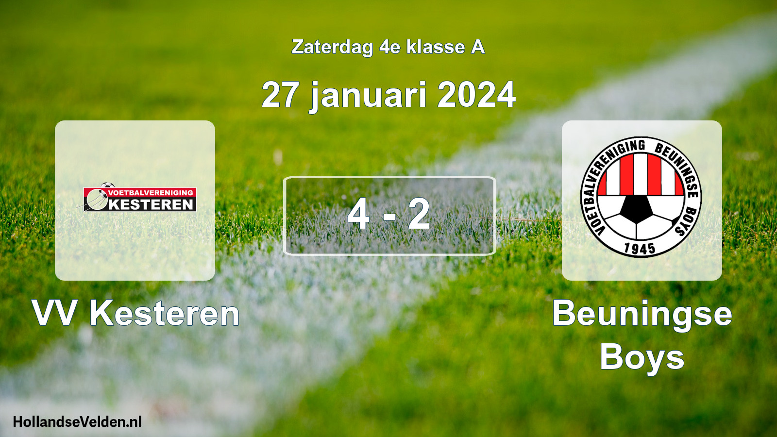 Total number of matches played: VV Kesteren - Beuningse Boys 4 - 2 (27 January 2024)