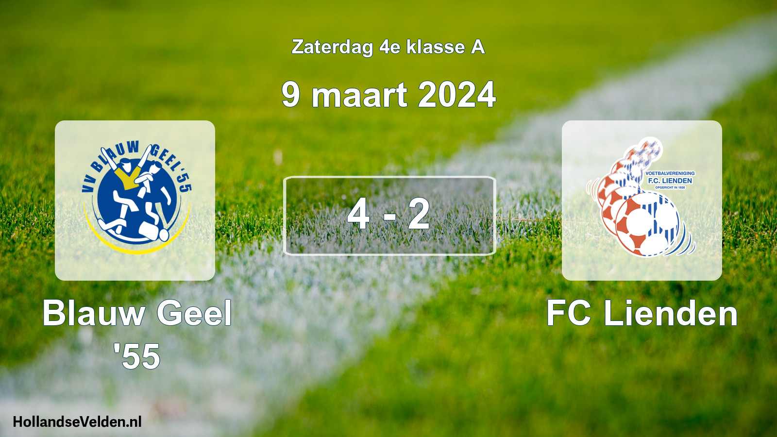 Total number of matches played: Blauw Geel '55 - FC Lienden 4 - 2 (9 March 2024)