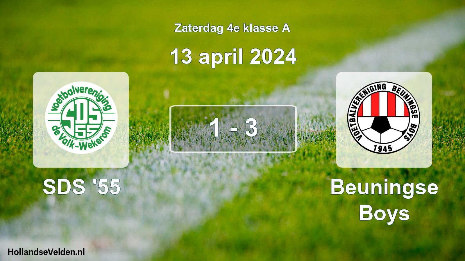Total number of matches played: SDS '55 - Beuningse Boys 1 - 3 (13 April 2024)