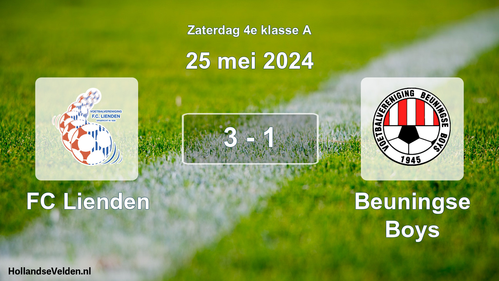 Total number of matches played: FC Lienden - Beuningse Boys 3 - 1 (25 May 2024)