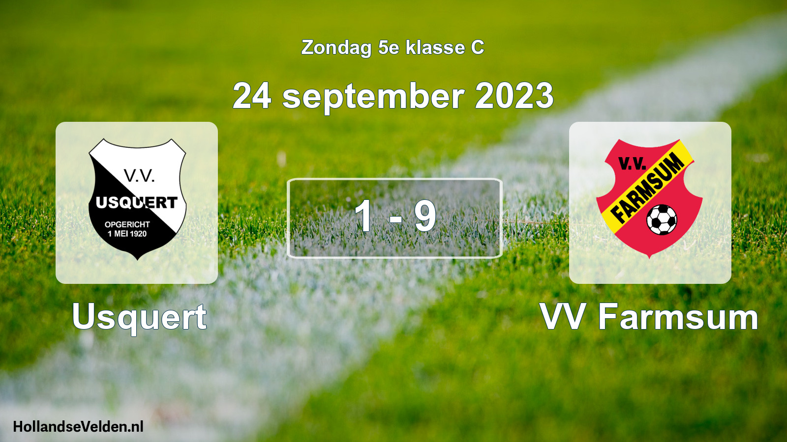 Total number of matches played: Usquert - VV Farmsum 1 - 9 (24 September 2023)