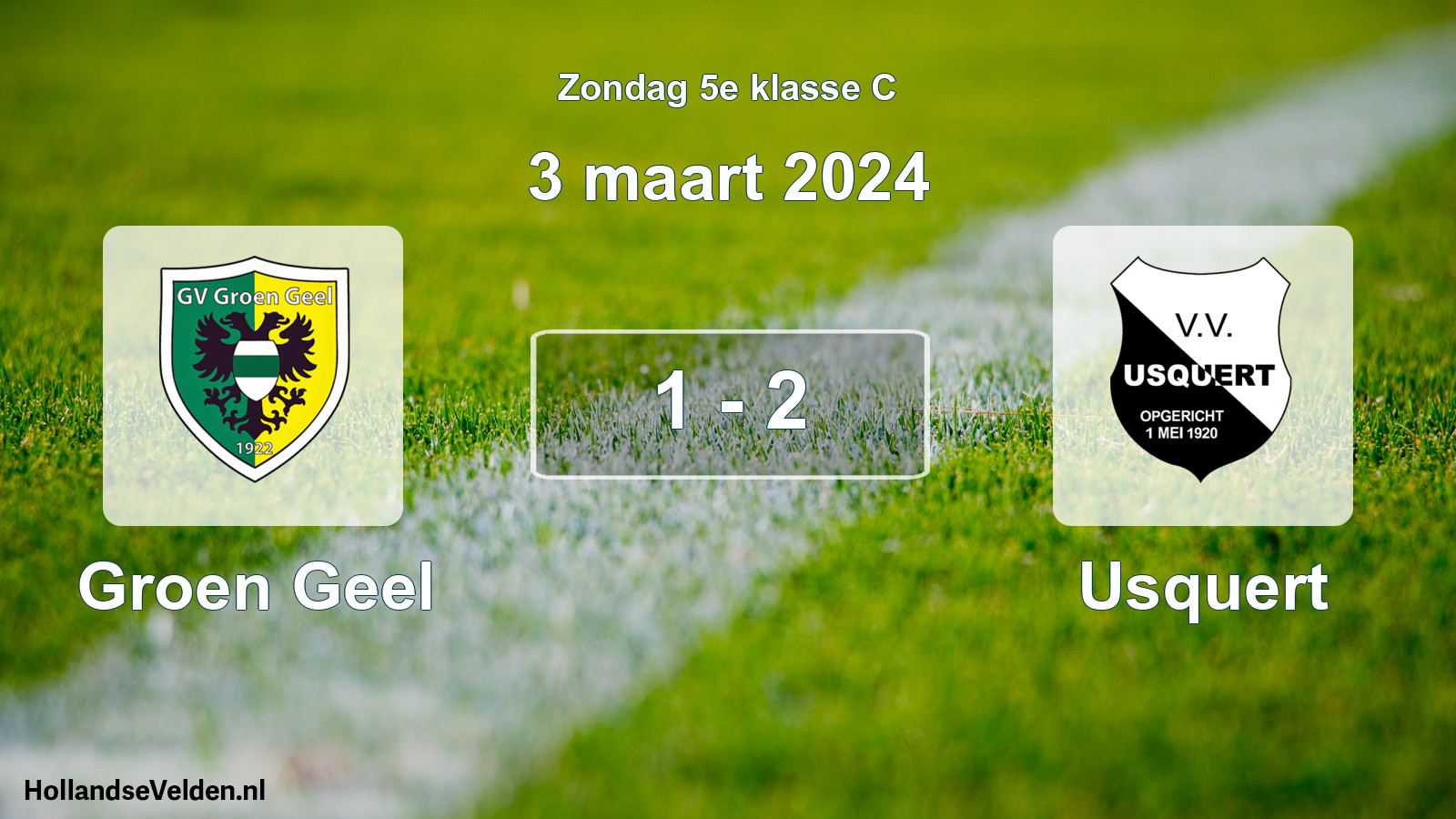 Total number of matches played: Groen Geel - Usquert 1 - 2 (3 March 2024)