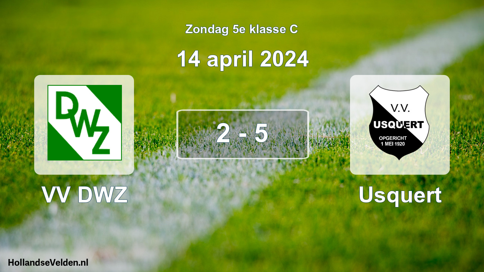 Total number of matches played: VV DWZ - Usquert 2 - 5 (14 April 2024)