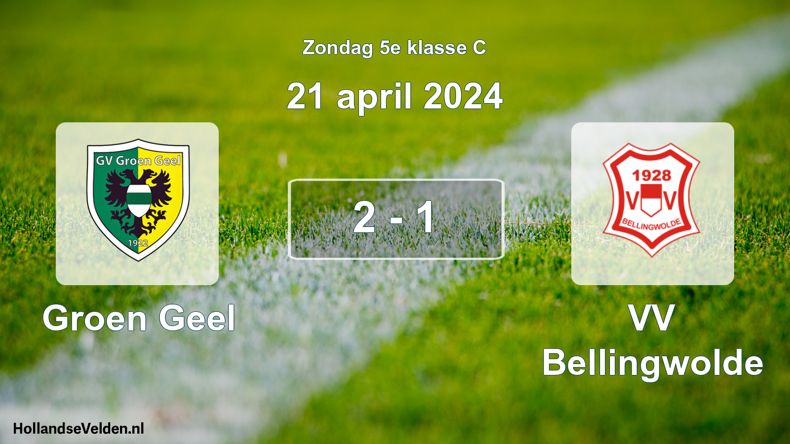 Total number of matches played: Groen Geel - VV Bellingwolde 2 - 1 (21 April 2024)
