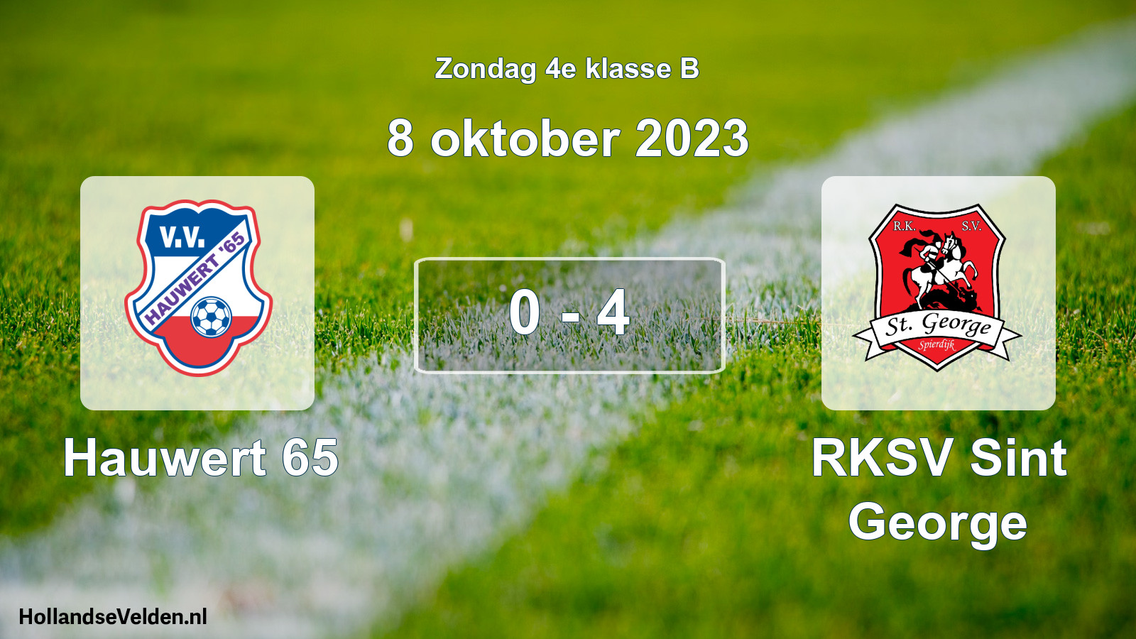 Total number of matches played: Hauwert 65 - RKSV Sint George 0 - 4 (8 October 2023)