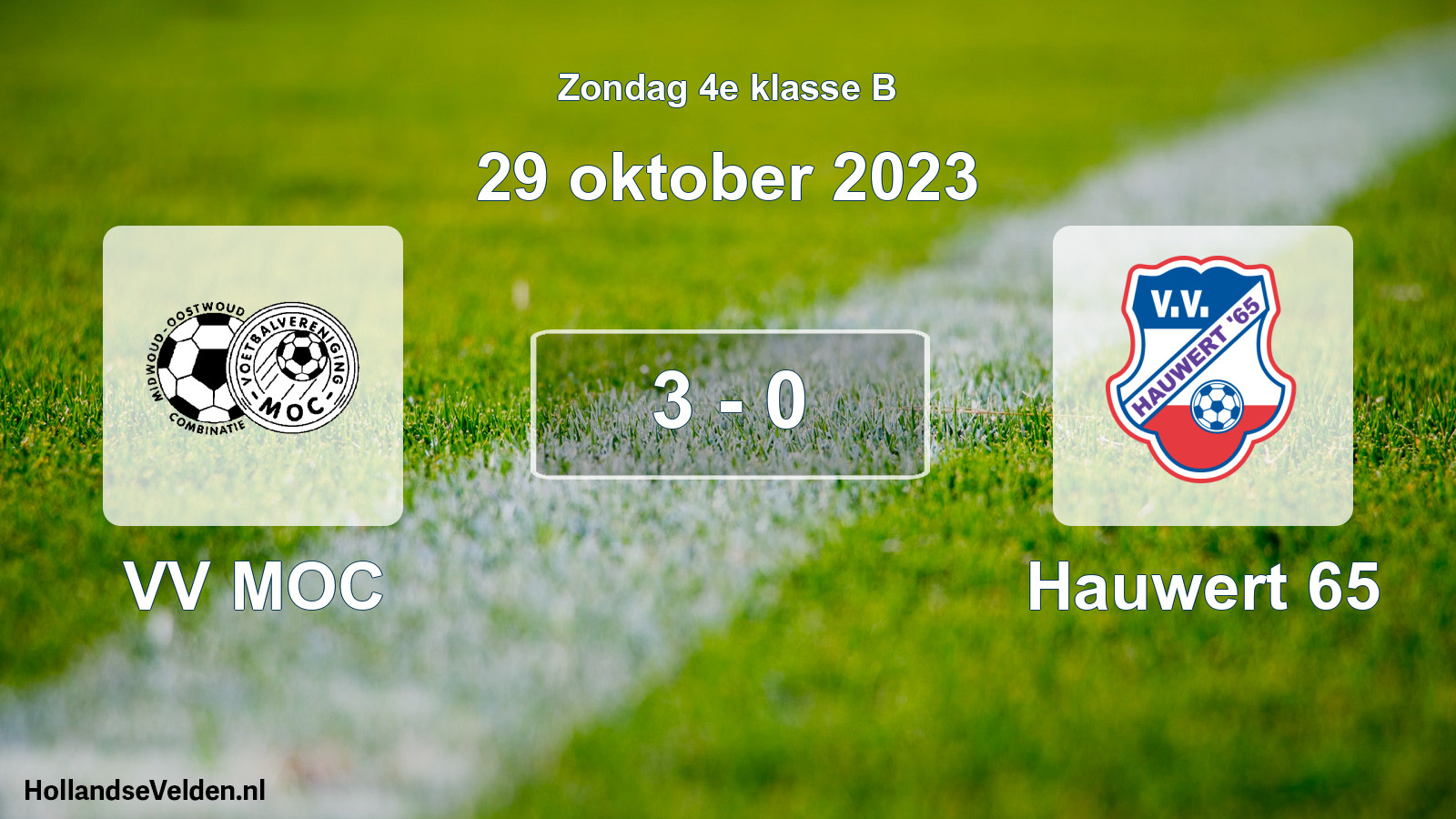 Total number of matches played: VV MOC - Hauwert 65 3 - 0 (29 October 2023)