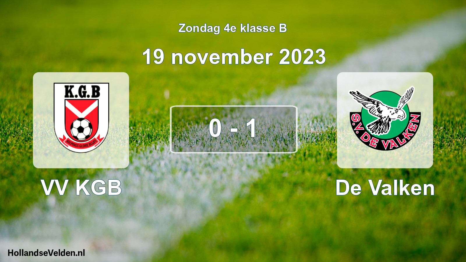 Total number of matches played: VV KGB - De Valken 0 - 1 (19 November 2023)