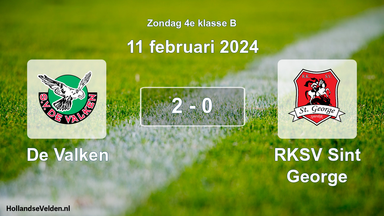 Total number of matches played: De Valken - RKSV Sint George 2 - 0 (11 February 2024)