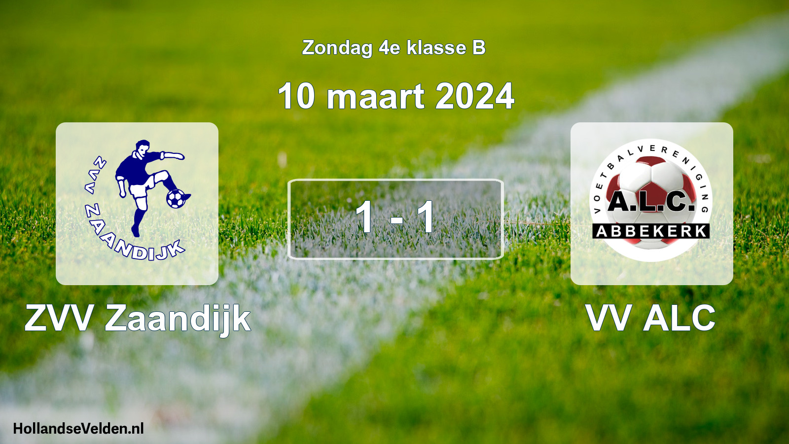 Total number of matches played: ZVV Zaandijk - VV ALC 1 - 1 (10 March 2024)