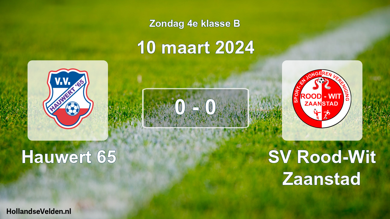 Total number of matches played: Hauwert 65 - SV Rood-Wit Zaanstad 0 - 0 (10 March 2024)
