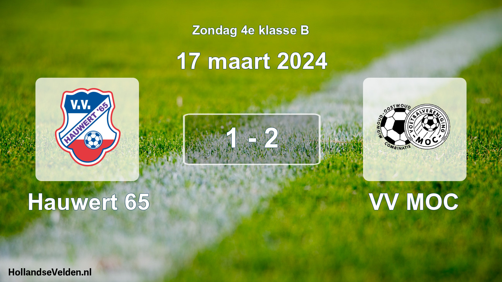Total number of matches played: Hauwert 65 - VV MOC 1 - 2 (17 March 2024)