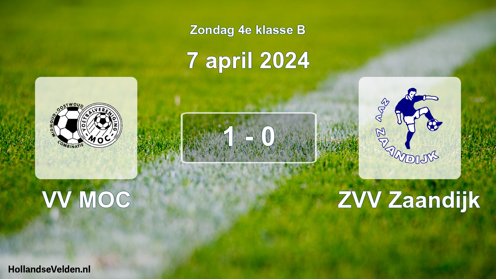 Total number of matches played: VV MOC - ZVV Zaandijk 1 - 0 (7 April 2024)