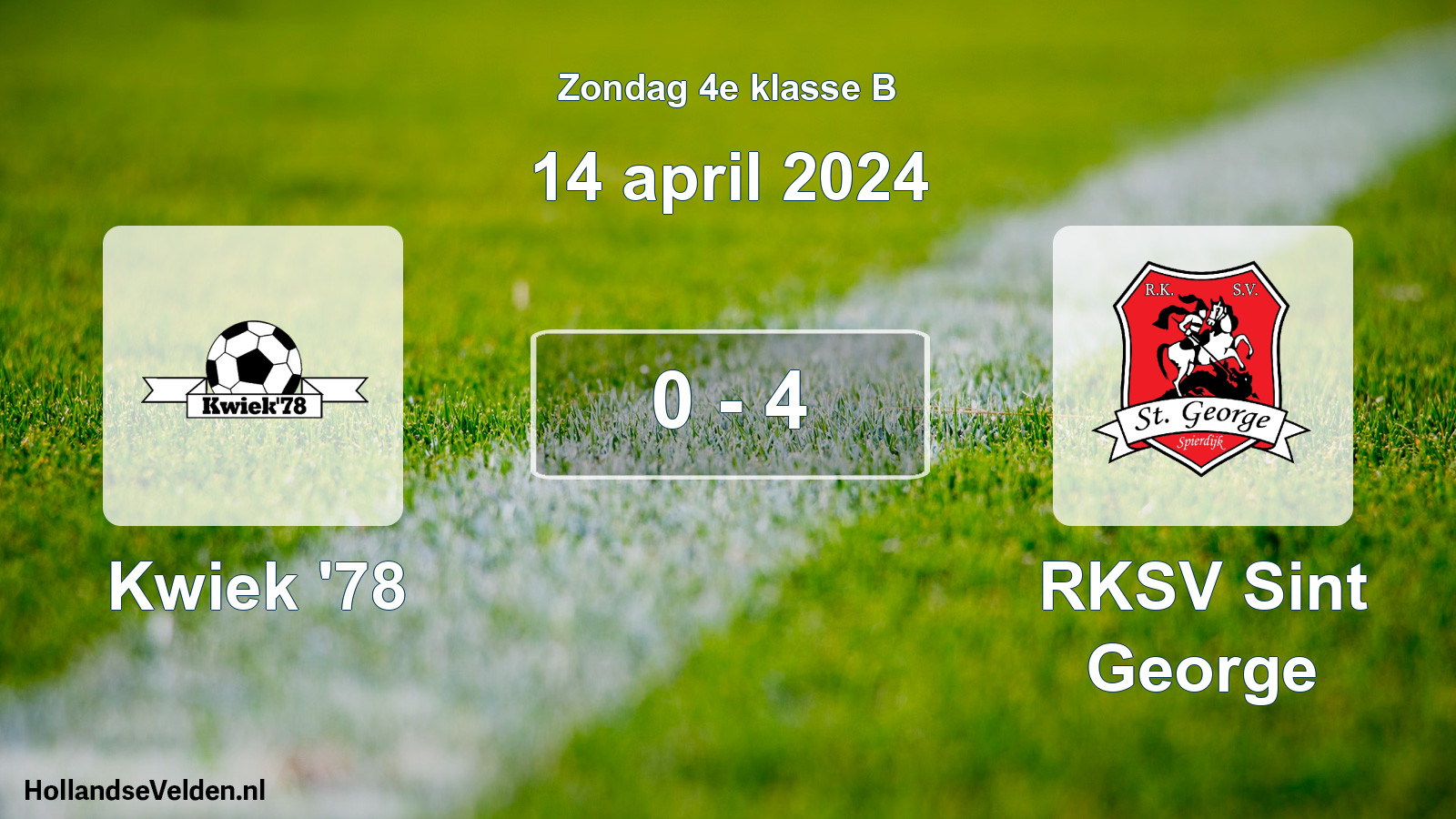 Total number of matches played: Kwiek '78 - RKSV Sint George 0 - 4 (14 April 2024)