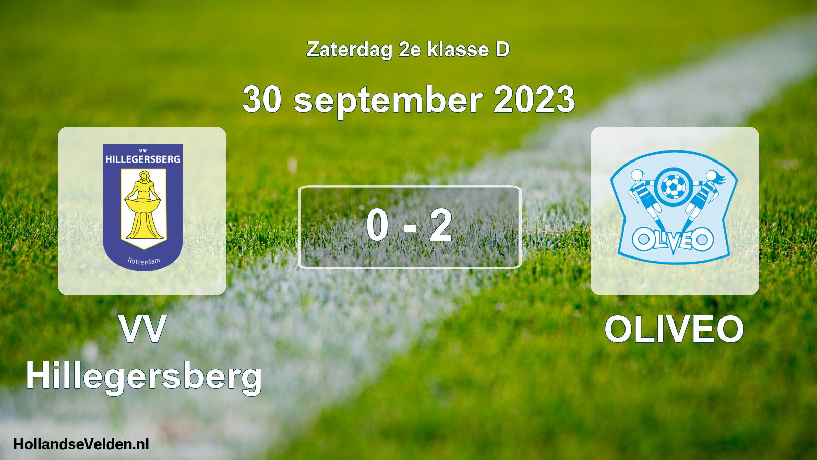 Total number of matches played: VV Hillegersberg - OLIVEO 0 - 2 (30 September 2023)