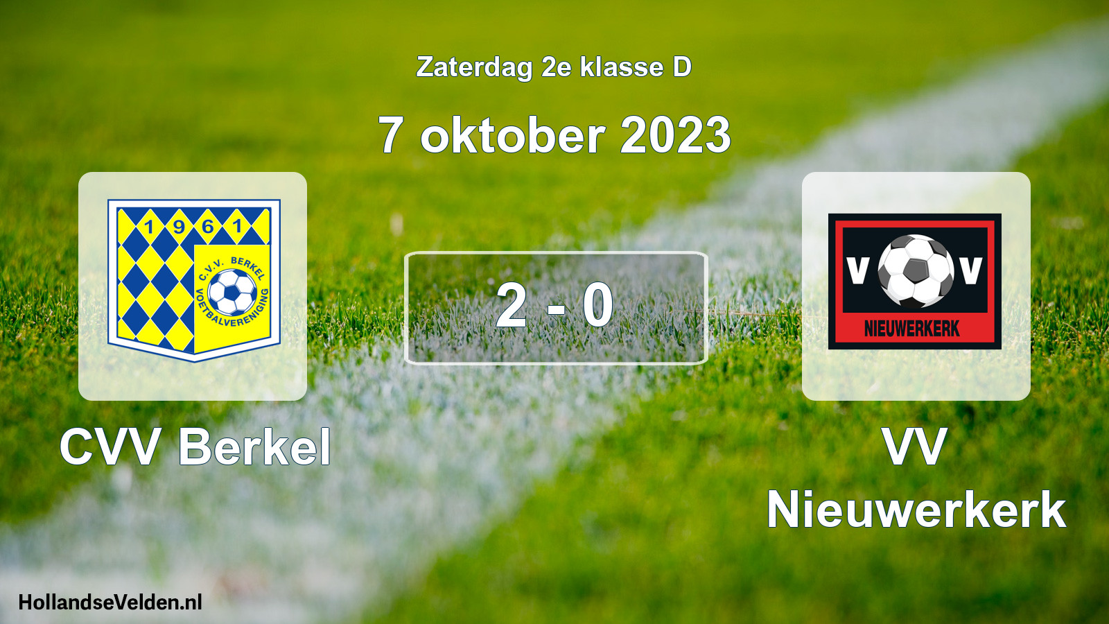 Total number of matches played: CVV Berkel - VV Nieuwerkerk 2 - 0 (7 October 2023)