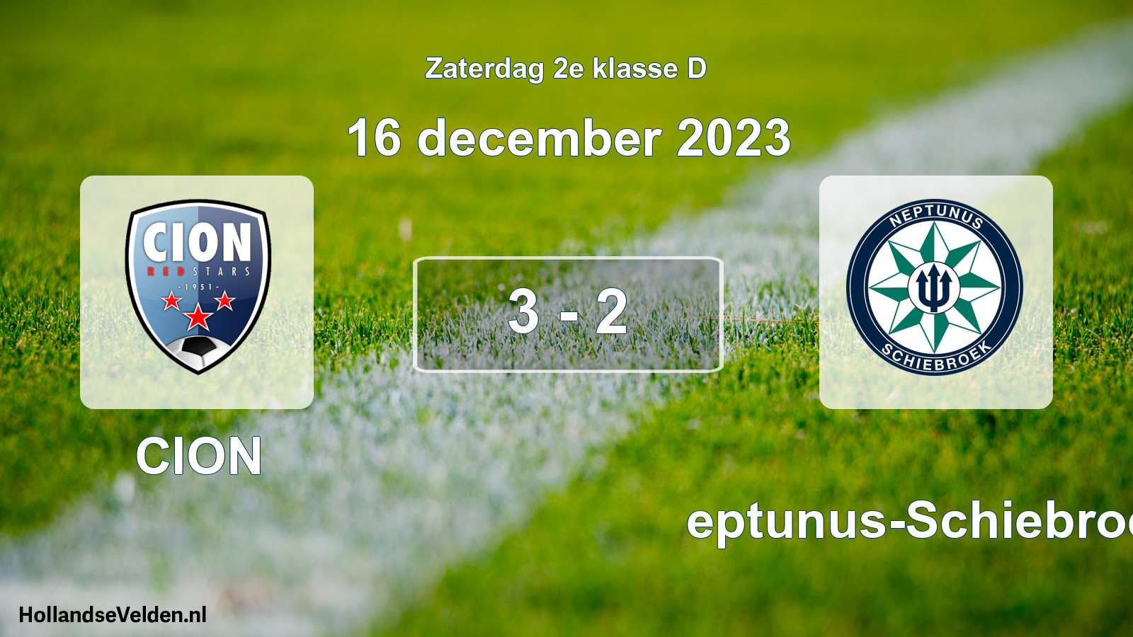Total number of matches played: CION - Neptunus-Schiebroek 3 - 2 (16 December 2023)