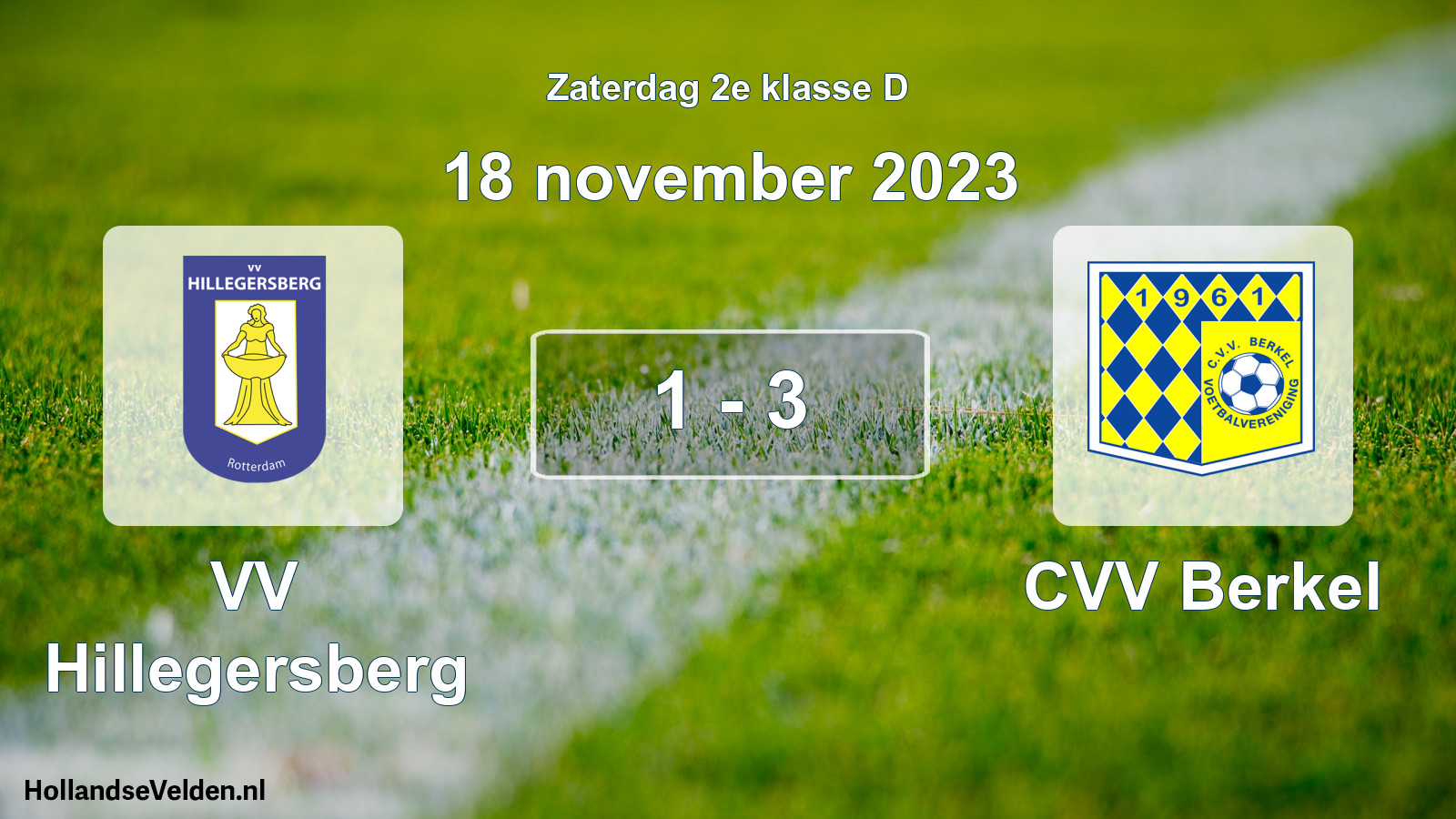 Total number of matches played: VV Hillegersberg - CVV Berkel 1 - 3 (18 November 2023)