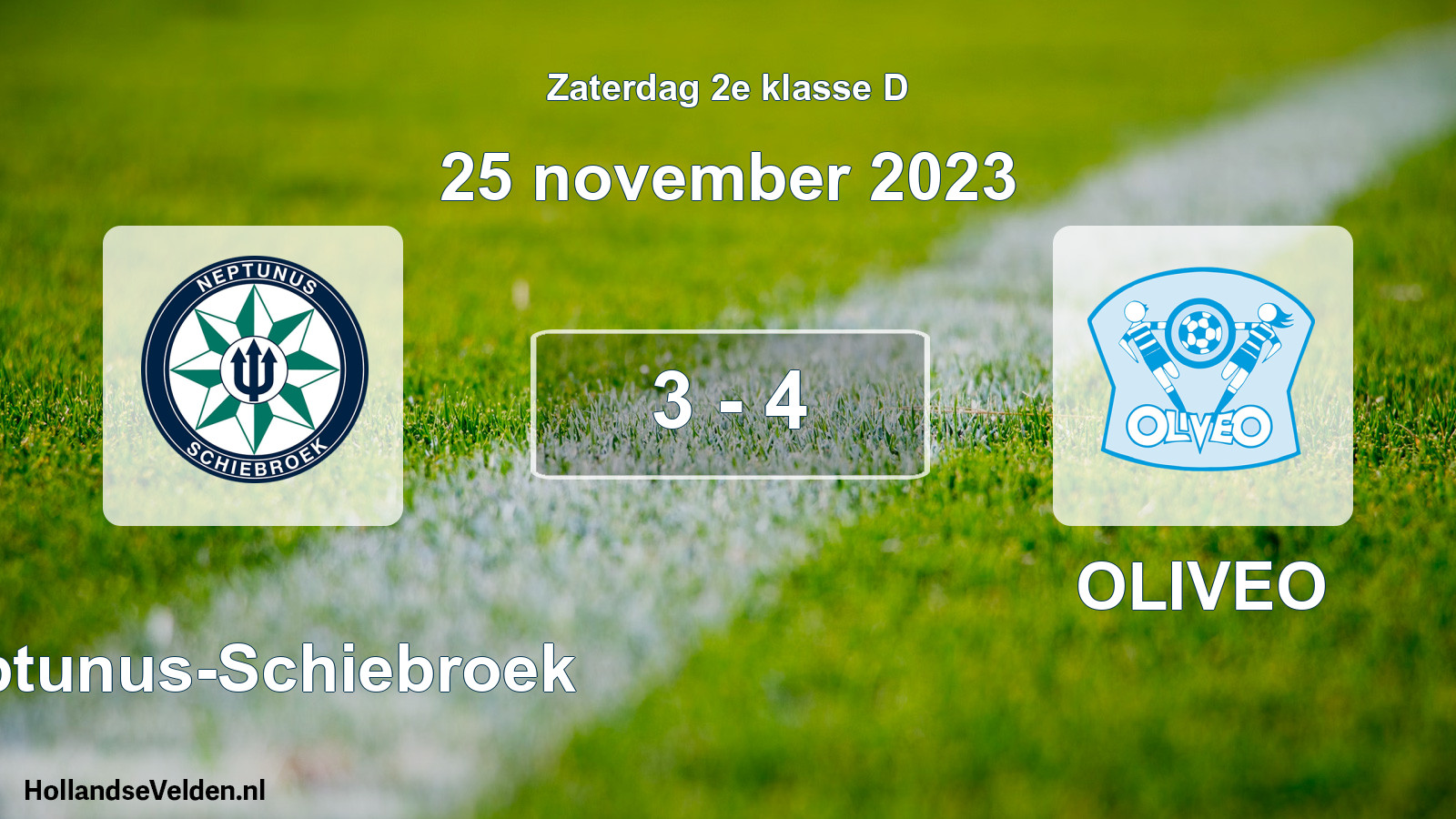 Total number of matches played: Neptunus-Schiebroek - OLIVEO 3 - 4 (25 November 2023)