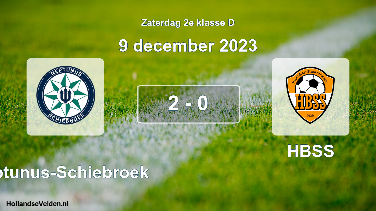 Total number of matches played: Neptunus-Schiebroek - HBSS 2 - 0 (9 December 2023)