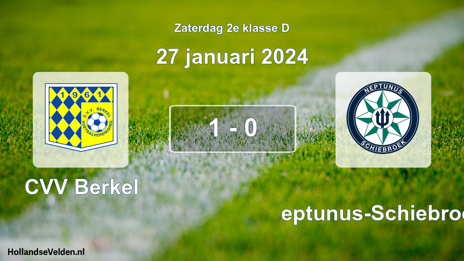Total number of matches played: CVV Berkel - Neptunus-Schiebroek 1 - 0 (27 January 2024)