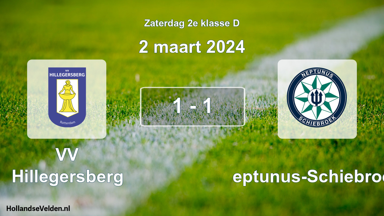Total number of matches played: VV Hillegersberg - Neptunus-Schiebroek 1 - 1 (2 March 2024)