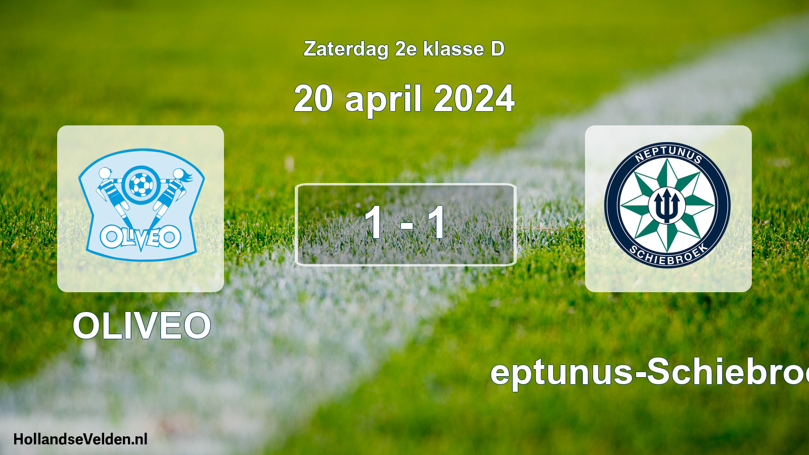 Total number of matches played: OLIVEO - Neptunus-Schiebroek 1 - 1 (20 April 2024)