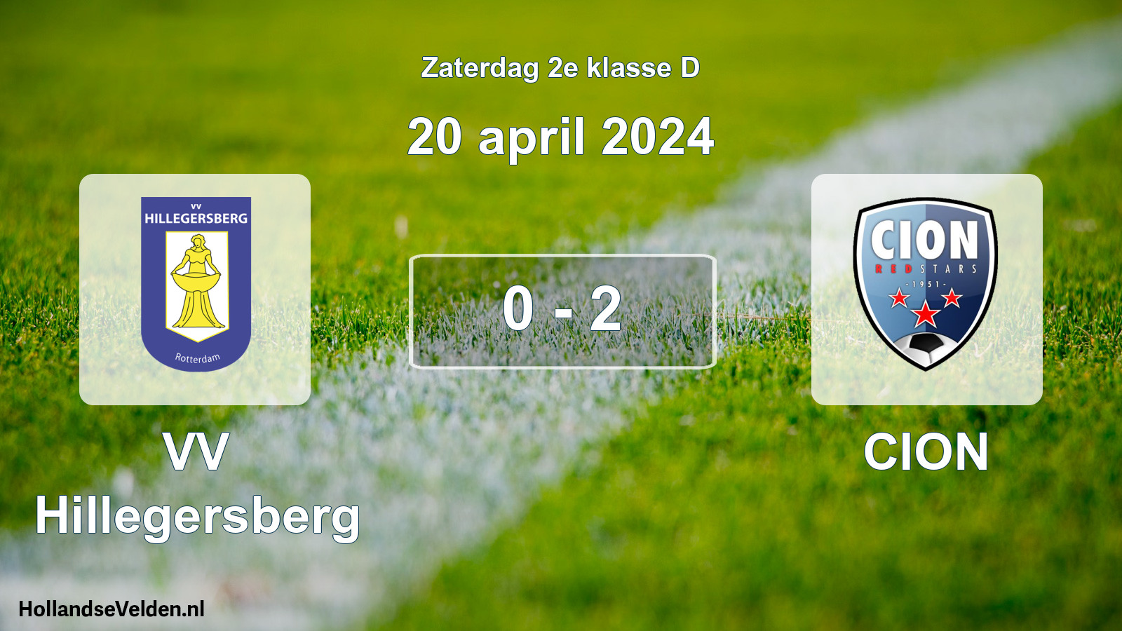 Total number of matches played: VV Hillegersberg - CION 0 - 2 (20 April 2024)