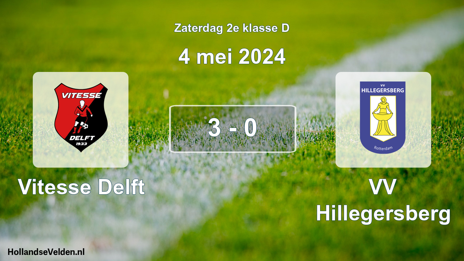 Total number of matches played: Vitesse Delft - VV Hillegersberg 3 - 0 (4 May 2024)
