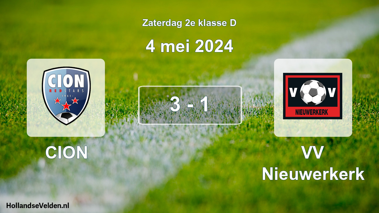 Total number of matches played: CION - VV Nieuwerkerk 3 - 1 (4 May 2024)