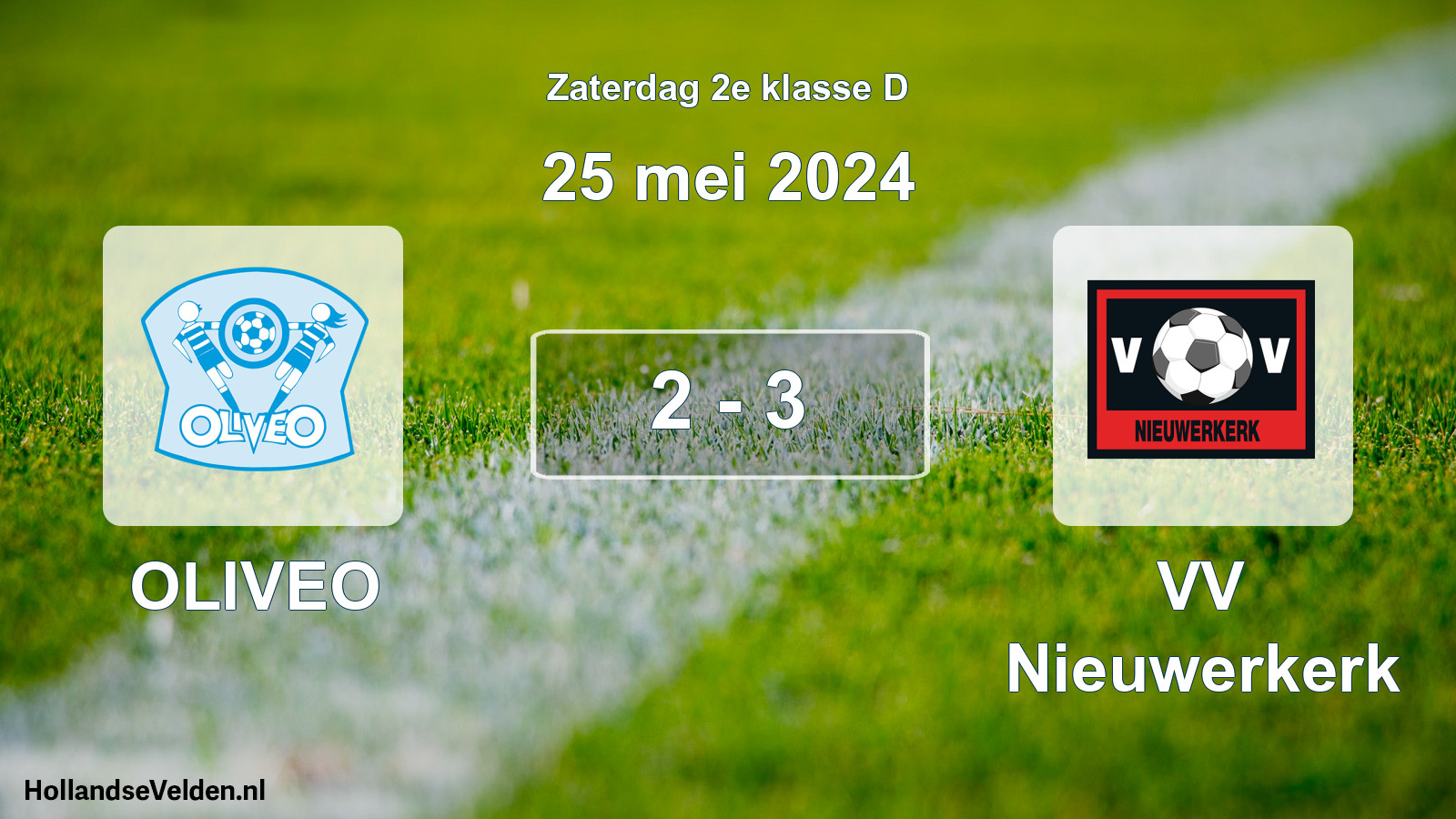 Total number of matches played: OLIVEO - VV Nieuwerkerk 2 - 3 (25 May 2024)