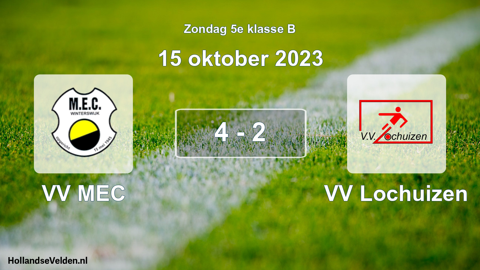 Total number of matches played: VV MEC - VV Lochuizen 4 - 2 (15 October 2023)