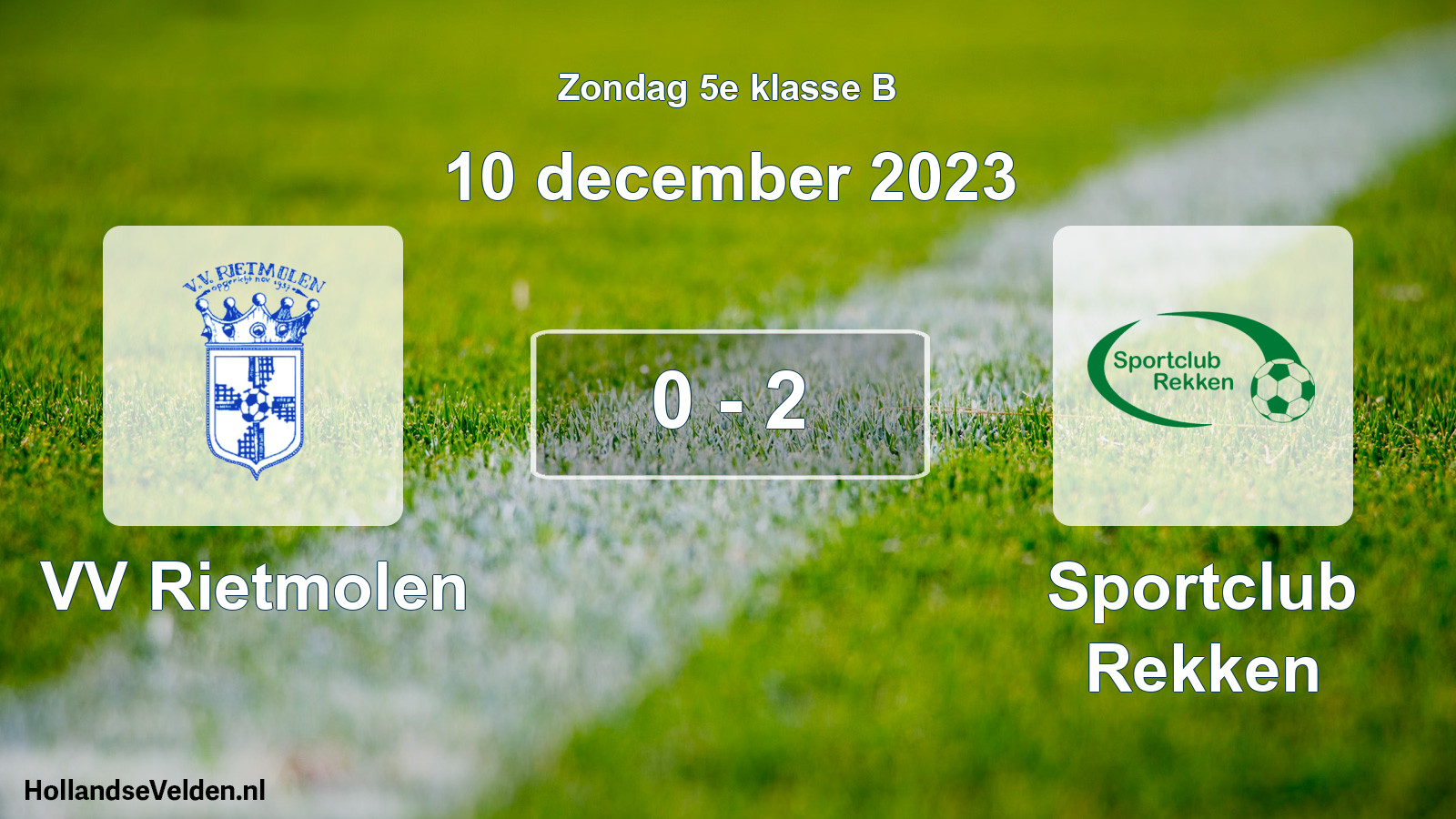 Total number of matches played: VV Rietmolen - Sportclub Rekken 0 - 2 (10 December 2023)