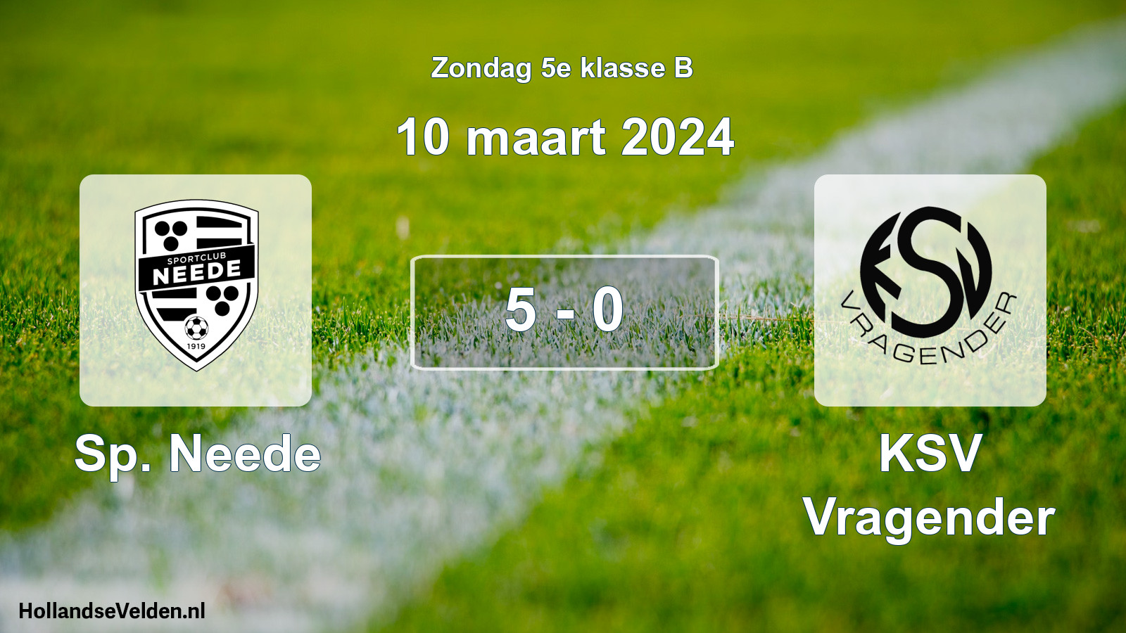 Total number of matches played: Sp. Neede - KSV Vragender 5 - 0 (10 March 2024)