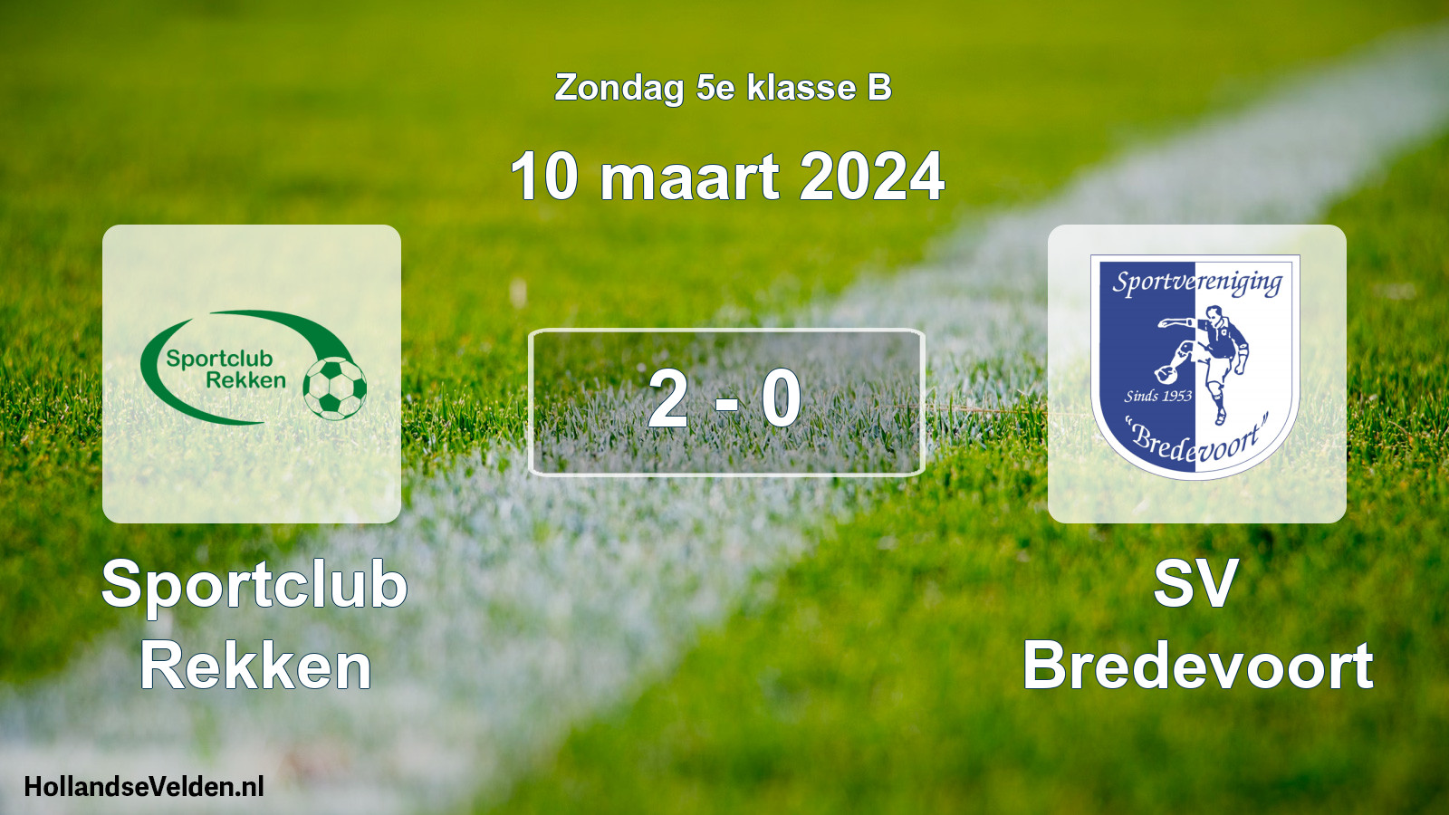 Total number of matches played: Sportclub Rekken - SV Bredevoort 2 - 0 (10 March 2024)